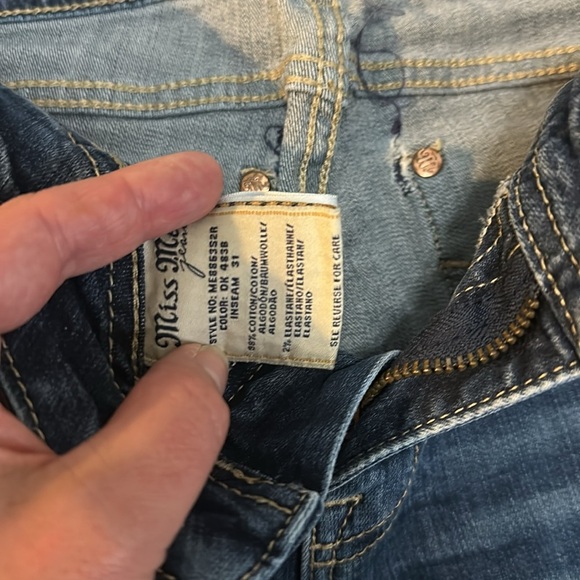 Miss Me Blue Skinny Jeans with Vintage Fading - Picture 5 of 10